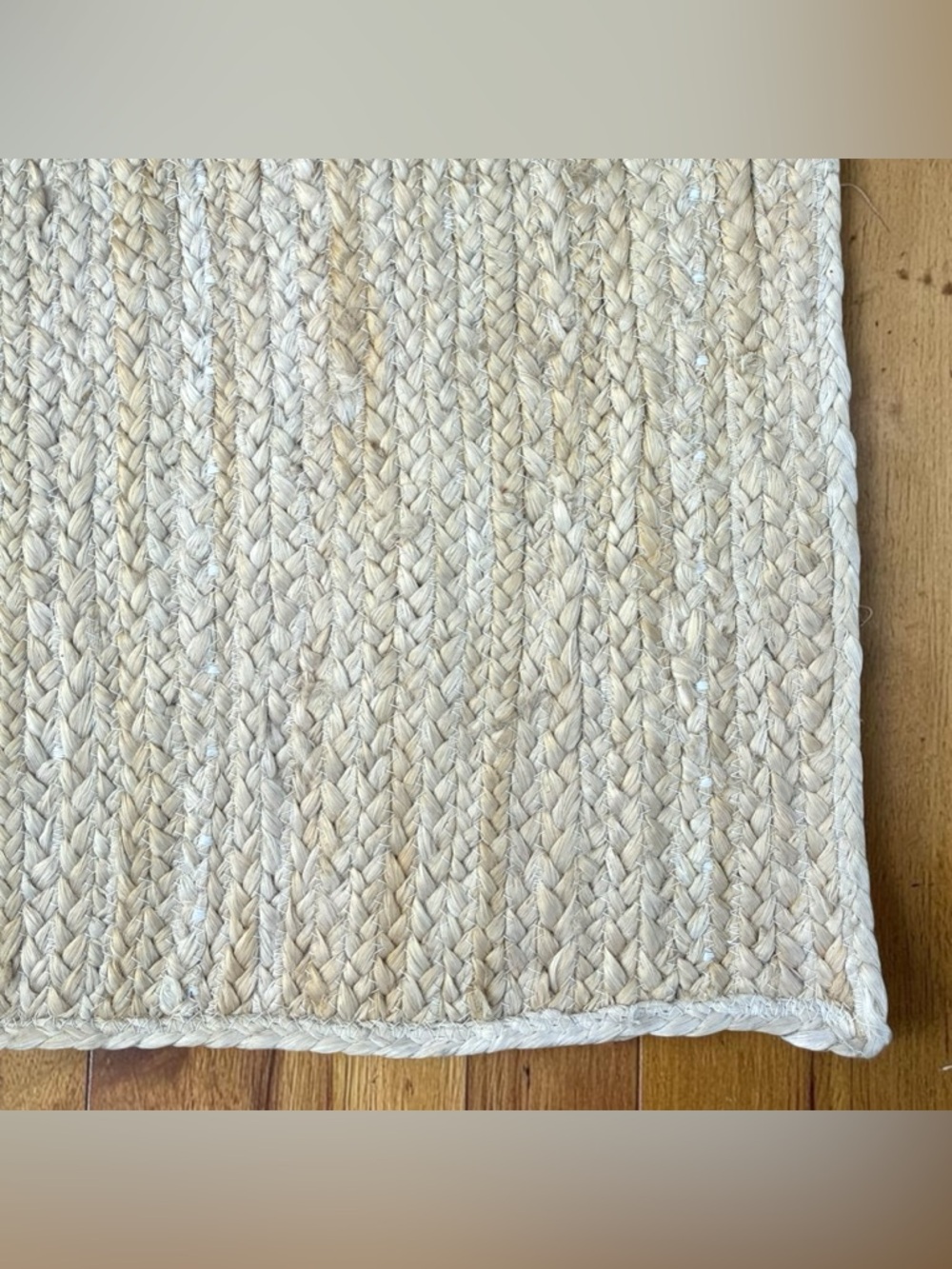 Earthy NuLOOM NATURA 4X6 Hand-Braided 100% Jute Area Rug in White Made in India - Picture 4 of 11